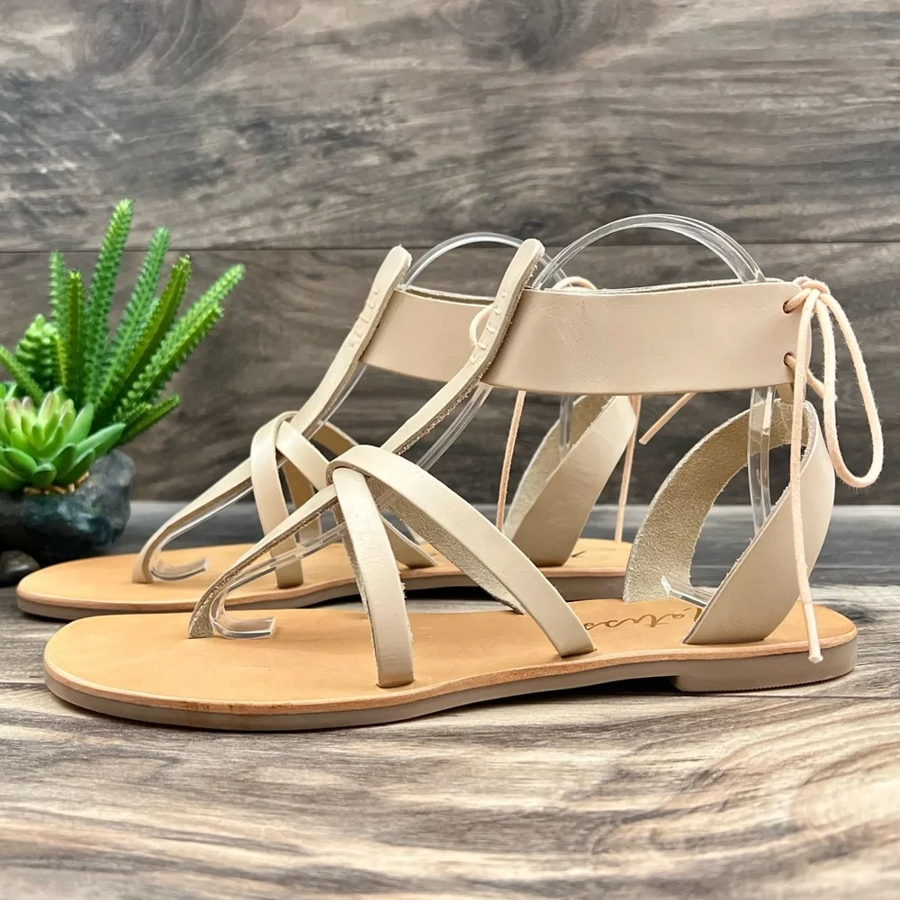 NIB Matisse Sunnie Gladiator Leather Sandal Natural - Picture 6 of 15